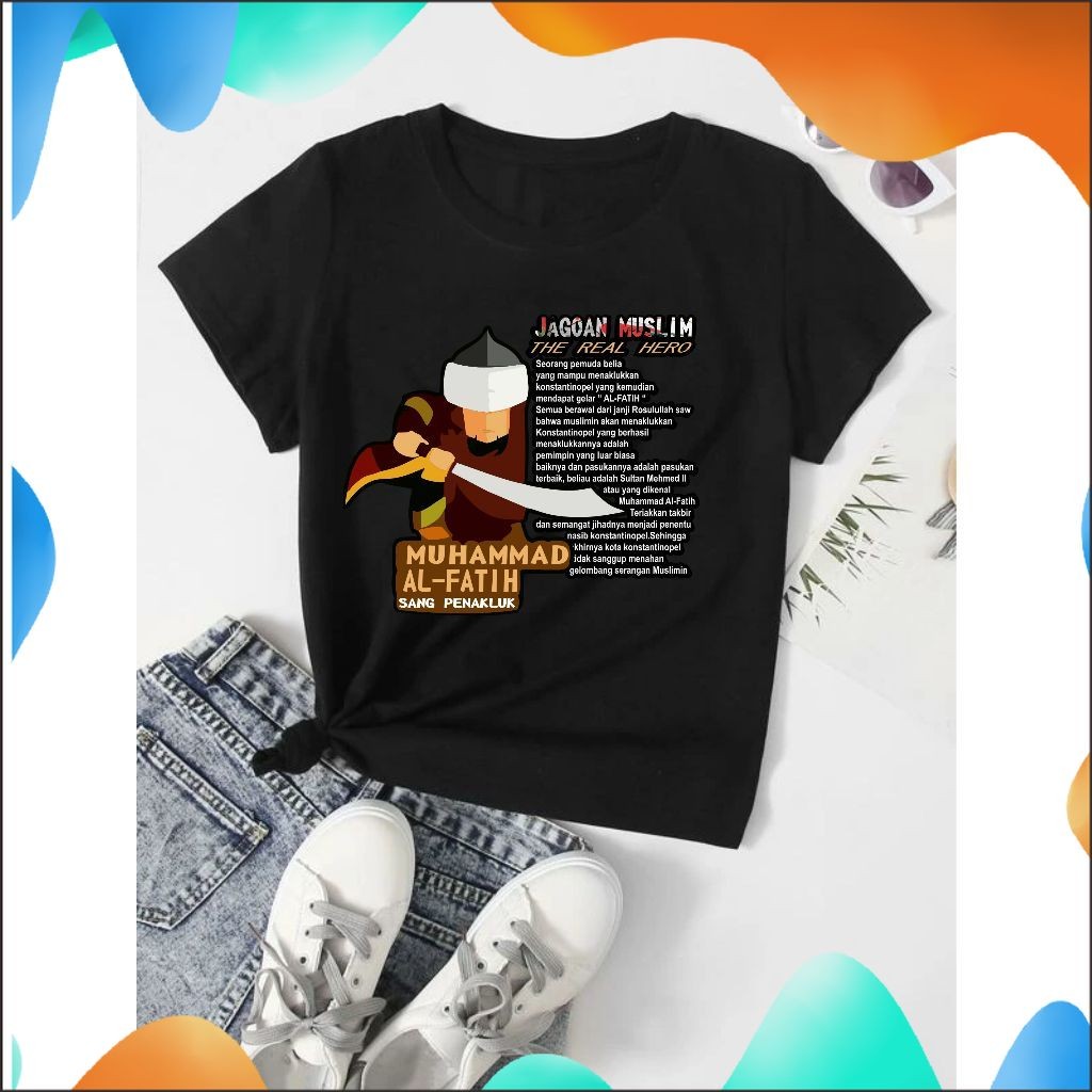 RHD Kaos Tshirt Anak Muhammad AL Fatih Motif Muslim Islami Keren Unisex Usia 1-10 Thn Fashion Kids 2