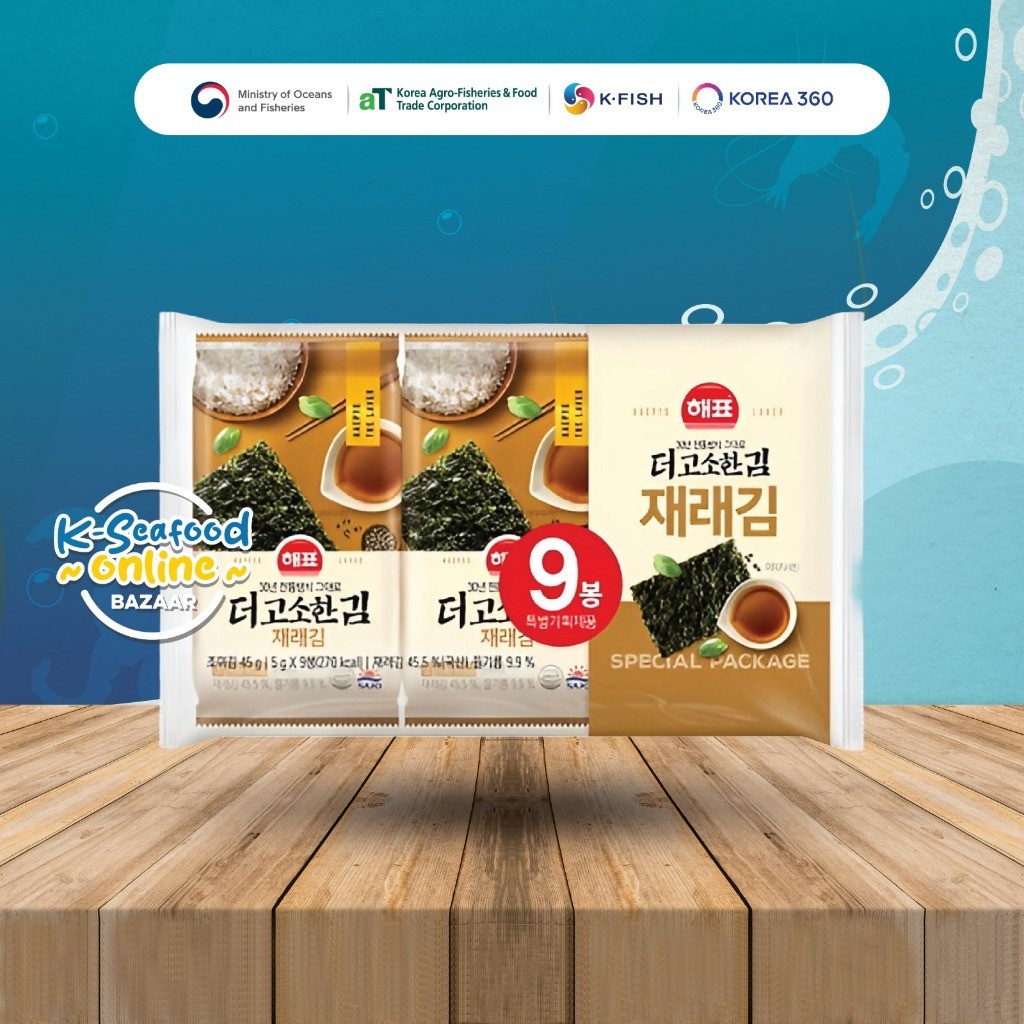 

K- HAEPYO Seosoned Laver /Snack Korea/ Rumput Laut/Nori Panggang Berbumbu 45g.