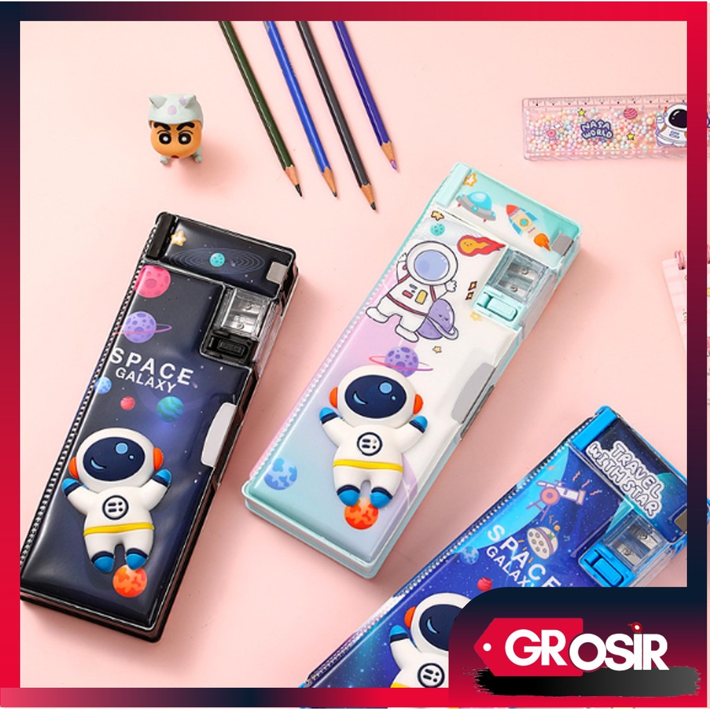 

Grosir - S5945 Kotak Pensil Case Magnet Untuk Anak Tk & Sd / Kotak Pensil Anak Lengkap Dengan Peruncing / Tempat Pensil Karakter