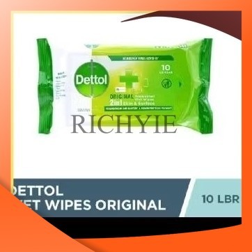 TISU BASAH DETTOL NON WIPES ISI 10SHEET