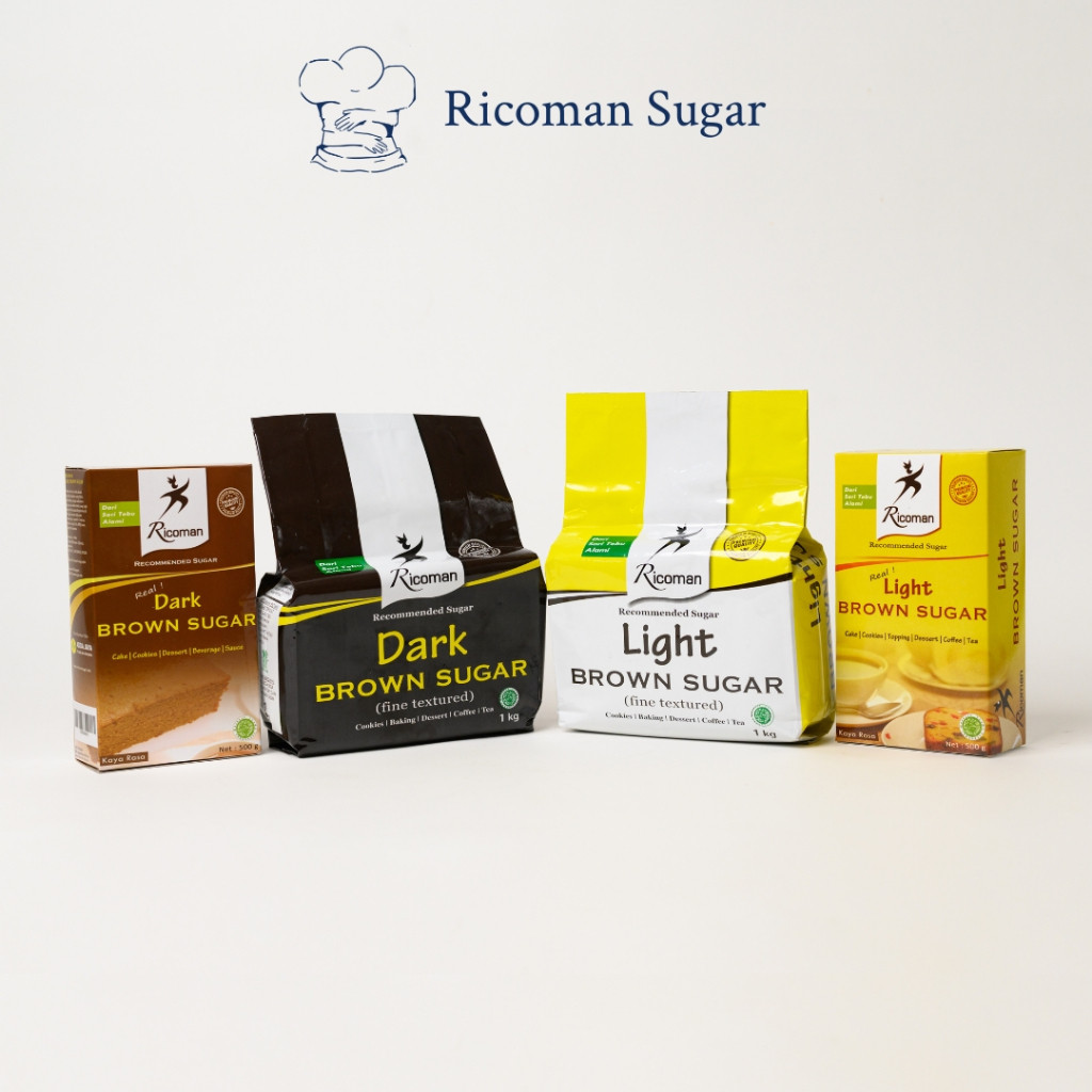 

Ricoman Dark Brown Sugar / Ricoman Light Brown Sugar / Ricoman Brown Sugar (500 Gr & 1 kg)