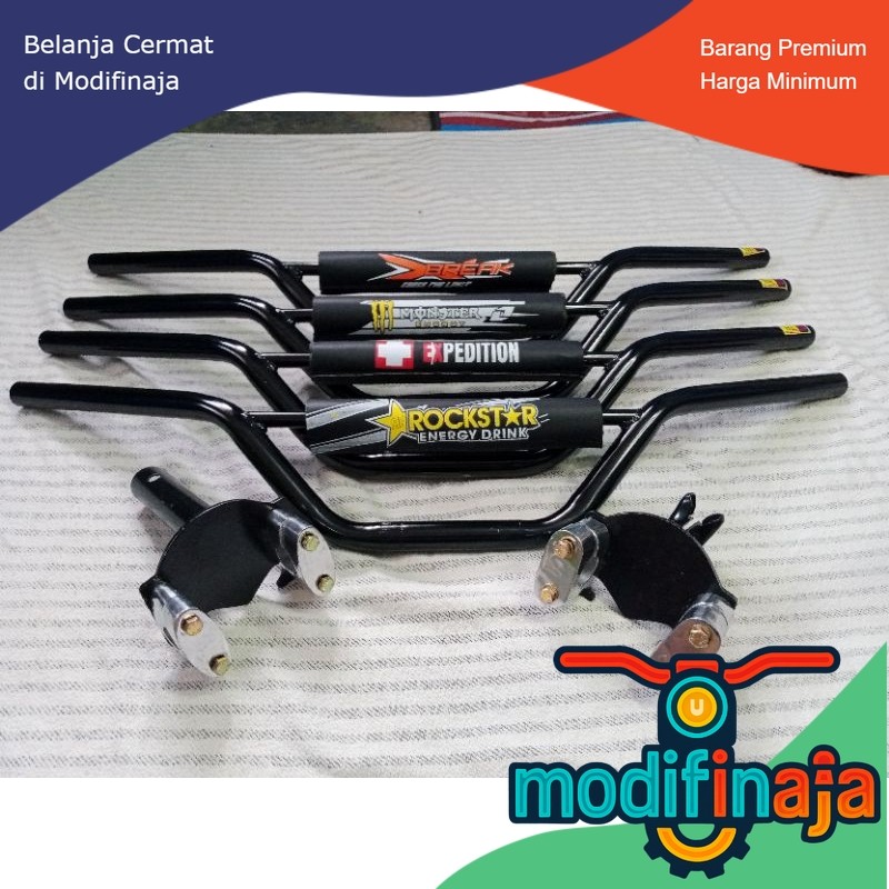 Paket Stang Trail + Busa + Dudukan Universal | Motor Bebek & Matik
