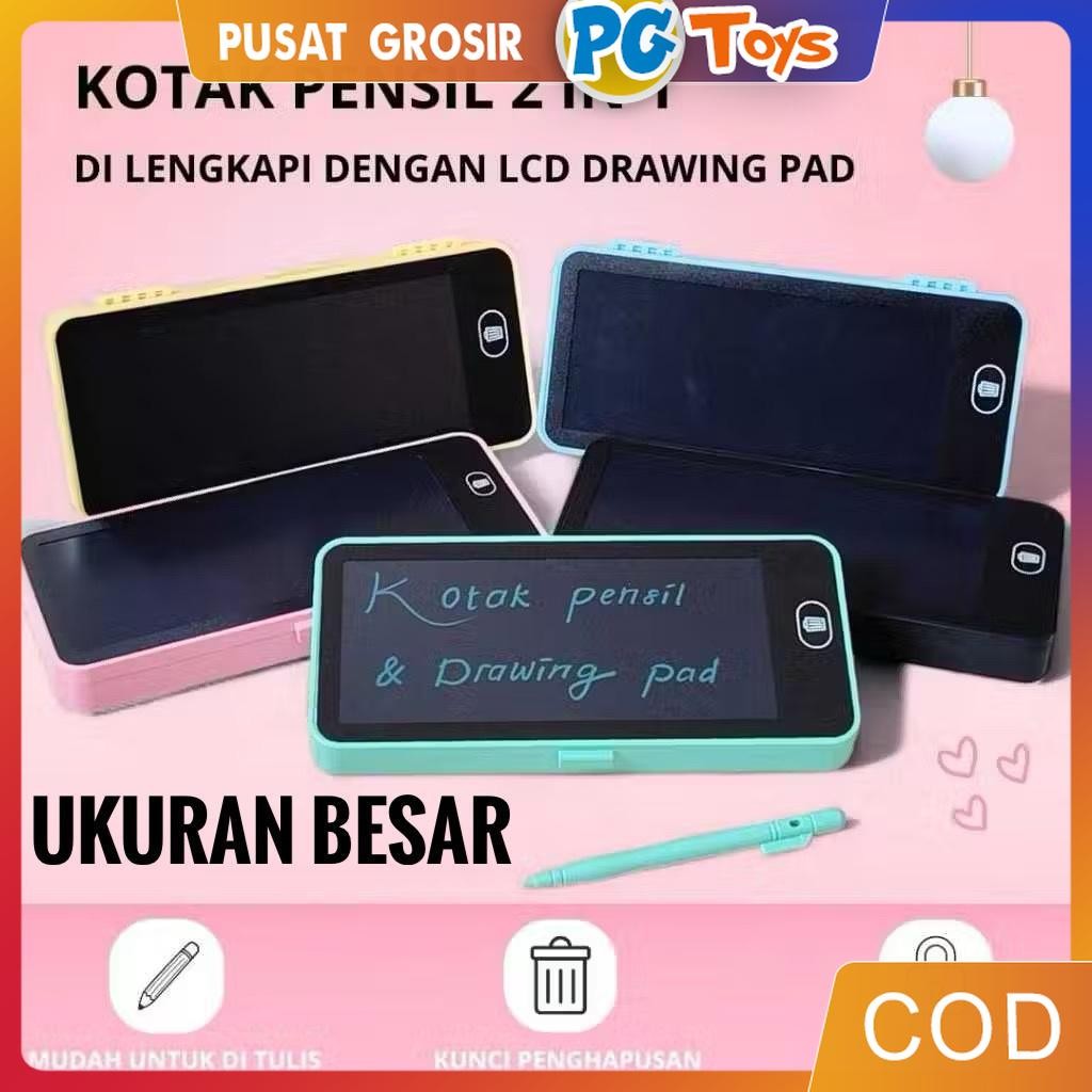 

PGTOYS 2IN1 LCD Drawing Pad + Kotak Pensil Papan Tulis Coret Kreatif Anak Dengan Digital Pad Edukasi BH107
