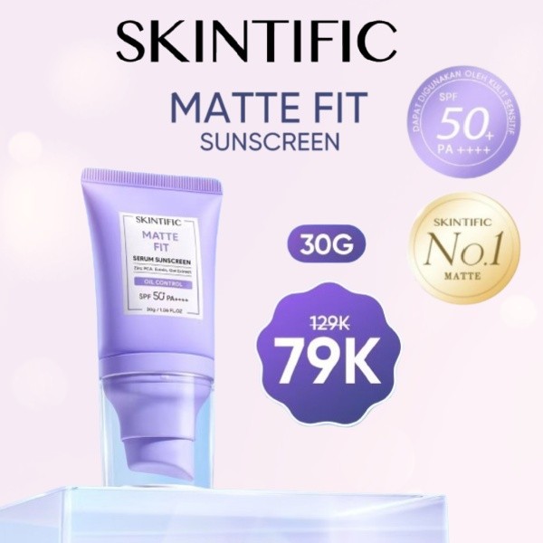 【Official Store】 SKINTIFIC  Official - Matte Fit Serum Sunscreen 30g SPF50+ PA++++ Skin Aqua lowing