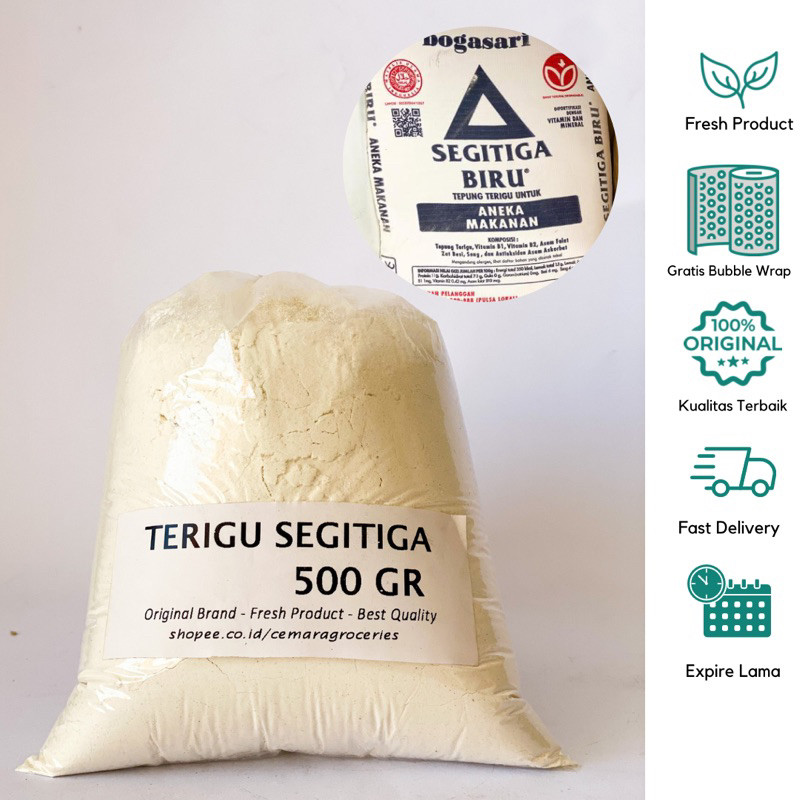 

Tepung Terigu MURAH Segitiga Biru Repack 500gr