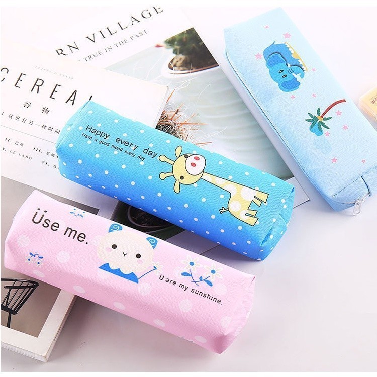 

Tas Pensil Tempat Alat Tulis Motif Animal Bahan PU Fashion Korea & 300