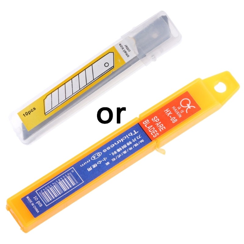 

10Pcs Office stationery 9mm / 18mm cutter blade with art Student Supplies Silver utility knife Sharp and durable blade cutter