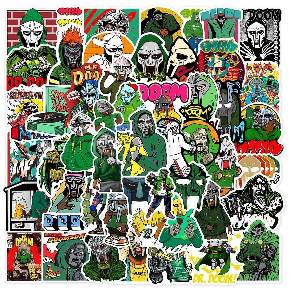 

10/30/50PCS Hip Hop Rapper Mf Doom Stickers Singer Graffiti DIY Skateboard Phone Luggage Laptop Guitar Toys Decals For Fan Kids