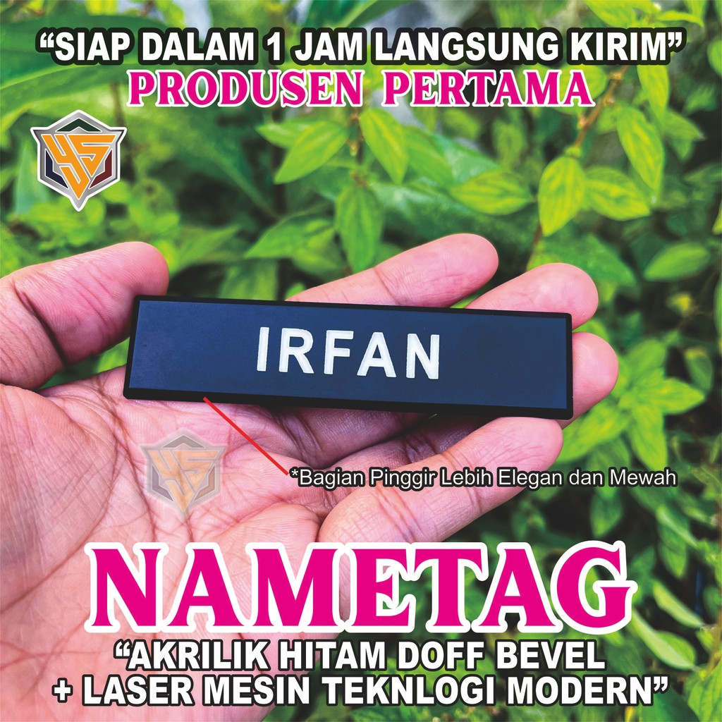 

Name Tag/Papan Nama Dada/Nametag/Papan Nama Dada/Name Tag Akrilik Bevel