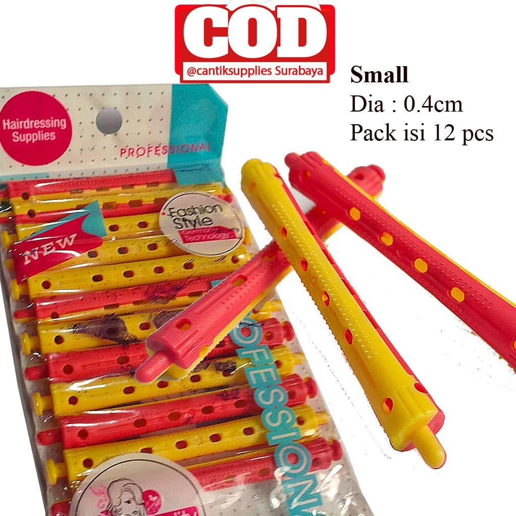 ACS . Rotto Wella merah kuning kecil / keriting rambut/ ROLL PENGERITING RAMBUT