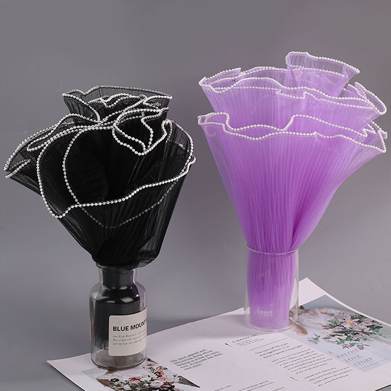 

28cmx1M Flower Wrapping Paper Wave Yarn Florist Bouquet Packaging Lace Mesh Florist Bouquet Gift Packaging Supplies