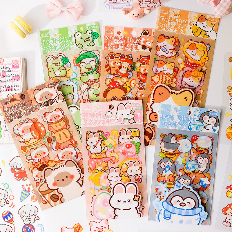 

[HARU] Playful Tour Group Series Sticker Sheet Decorations Journal Binder Scrapbook Polaroid Notebook Journaling Korea Modern Style Sticker