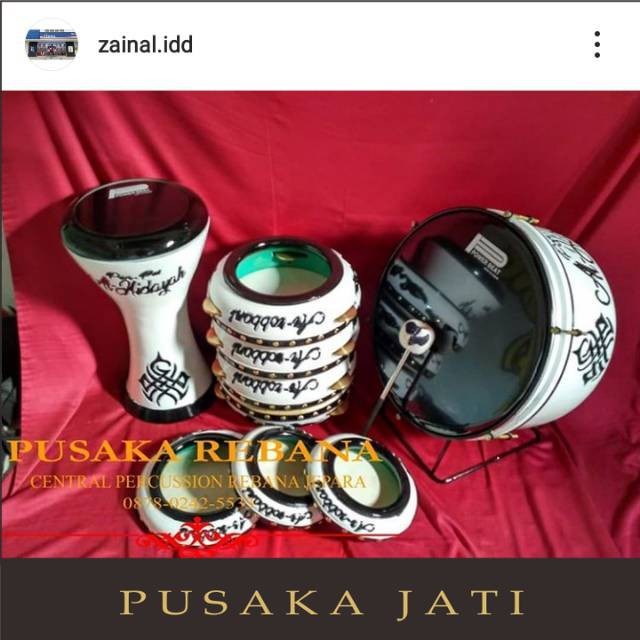 Rebana hadroh ukir /marawis Genjring |pusaka jati