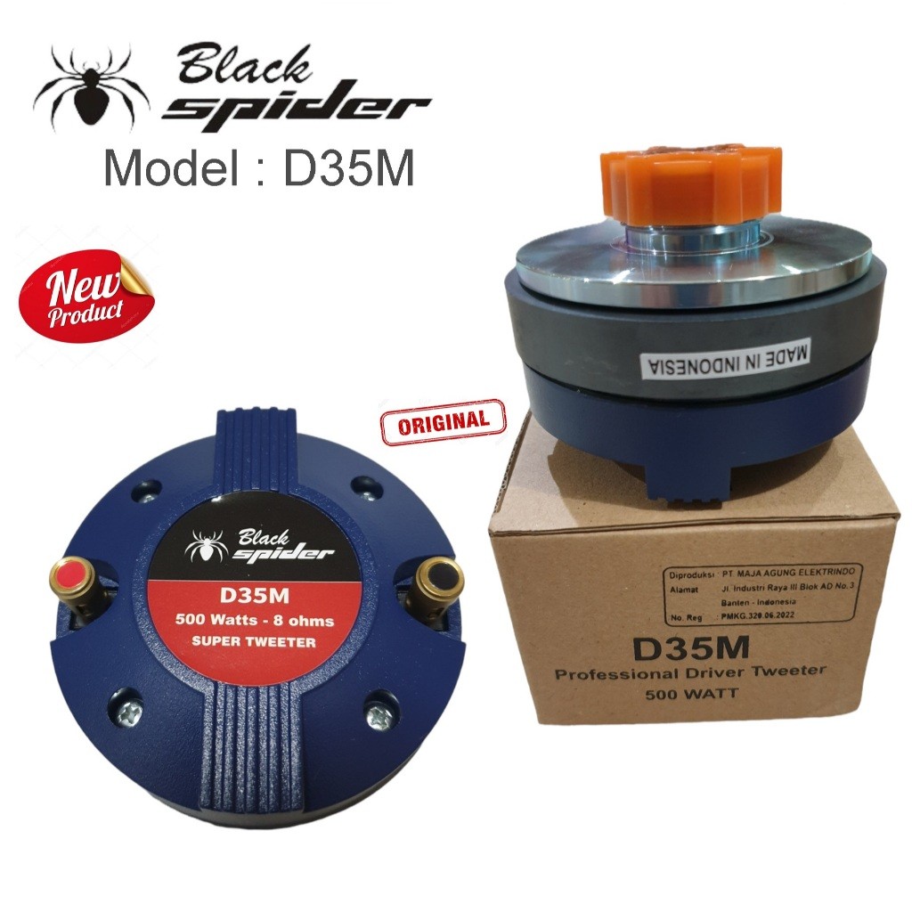 Tweeter Blackspider D35M Driver Black Spider D-35M 500 Watt 8 ohm