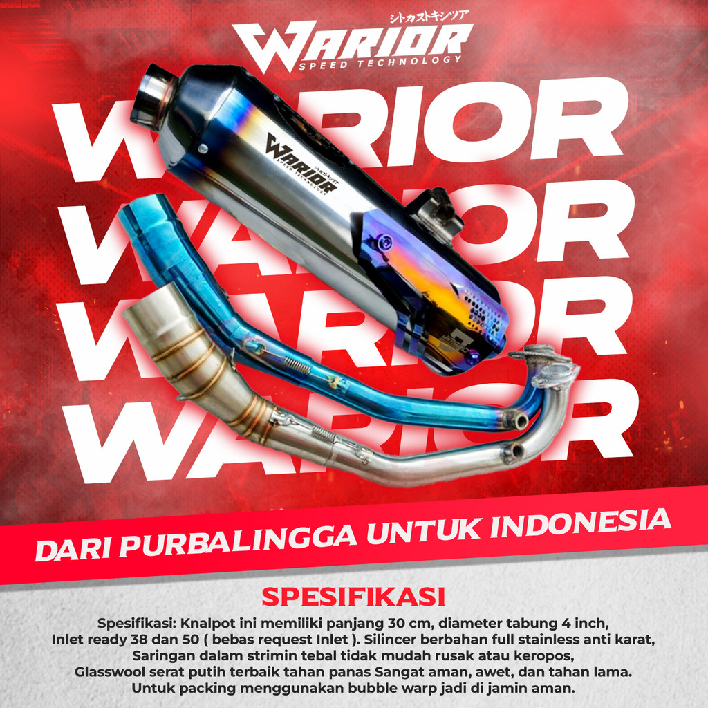 Knalpot Standar Racing Warior Original Type Z1 Vario PCX Aerox Nmax Beat Scoopy Mio