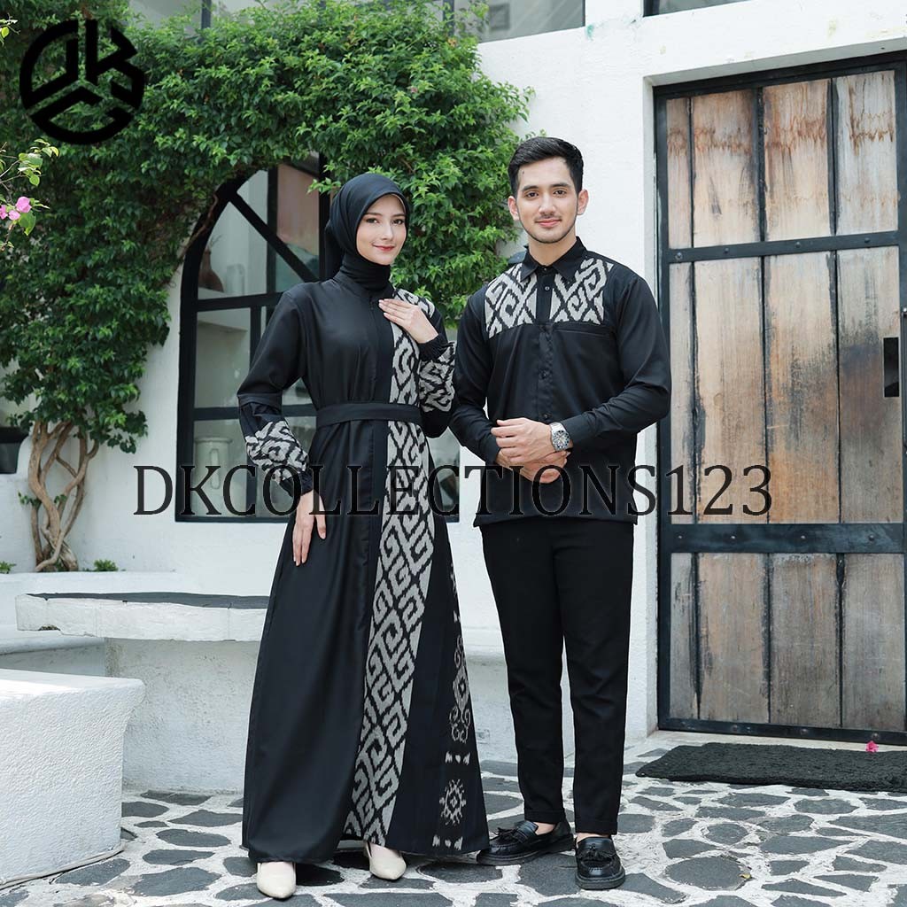 Set couple amira gamis tenun kondangan, set couple busana wanita tenun, set couple ethnic tenun tros