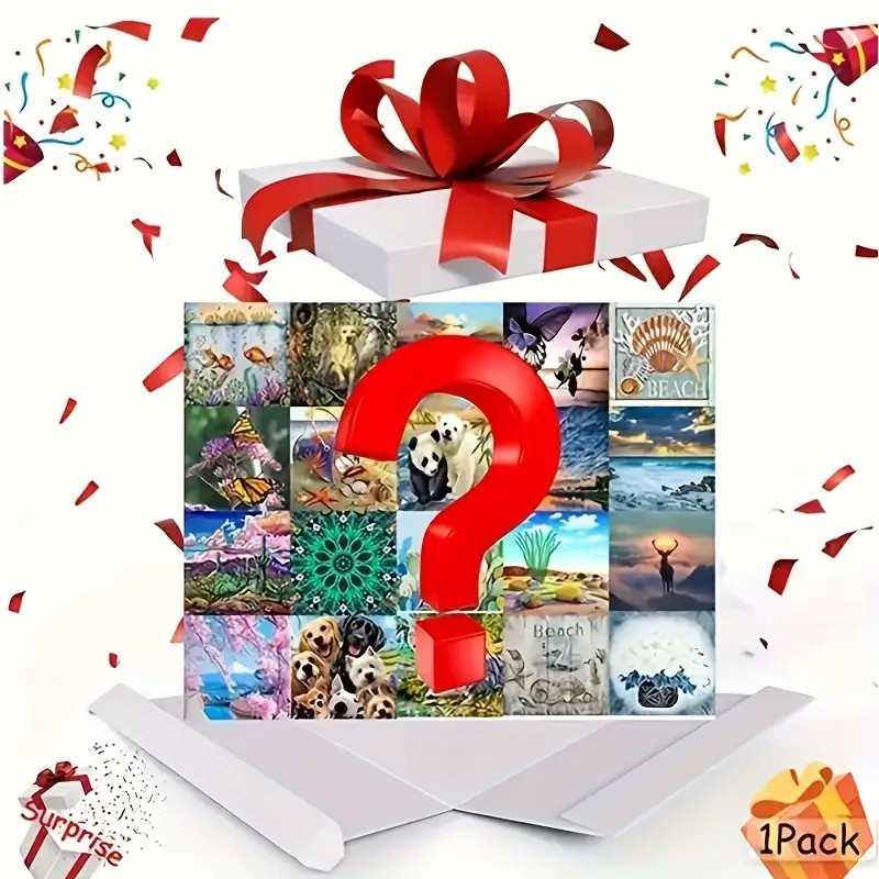 

5D DIY Diamond Painting Kit with Mystery Gift, Round Acrylic Diamond Art, Waterproof Canvas, Full Drill Surprise Craft Set with