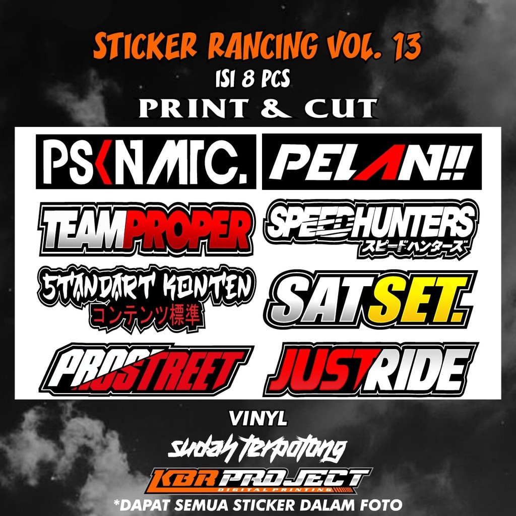 Sticker Racing Hologram / Stiker Pack / Stiker Motor Kekinian