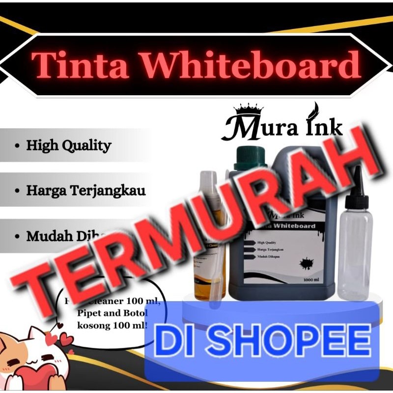 Tinta refill whiteboard hitam 1 liter mura ink