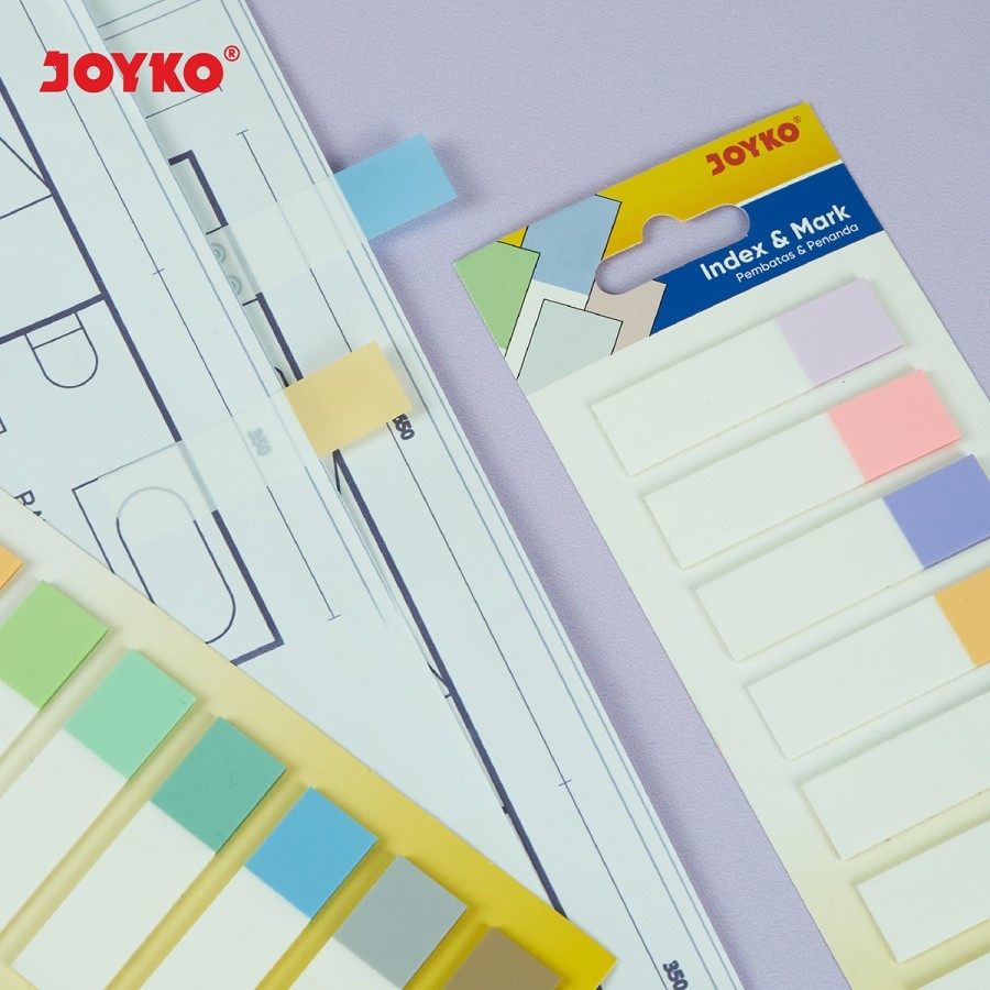 

Joyko Index Mark IM-61 Plastic Material Memo Stick Bahan Plastik Penanda Buku Pembatas Kertas Memo Tempel