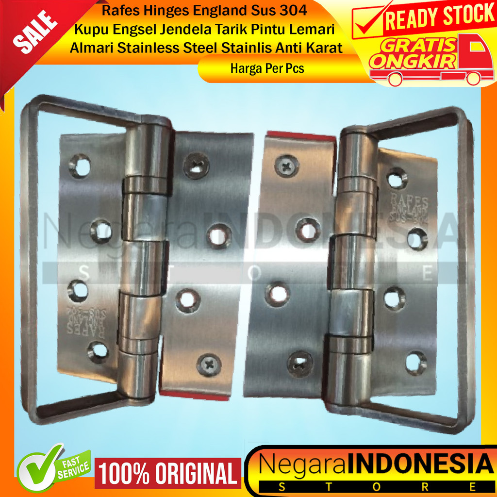 Rafes Hinges England Sus 304 Hinge Kupu Pintu Tarik Engsel Jendela Lemari Almari Stainless Steel Sta