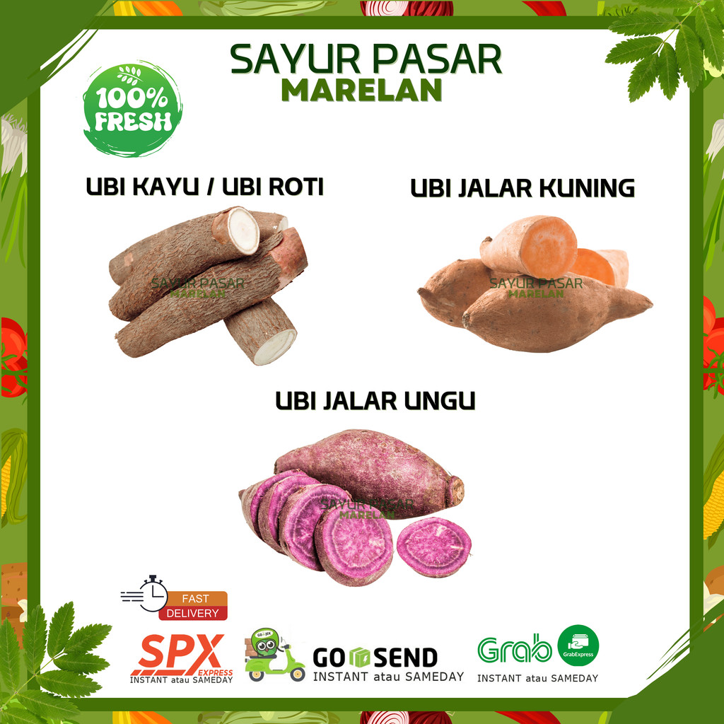 

UBI KAYU ROTI / UBI JALAR KUNING ORANGE / UBI JALAR UNGU - 500gr 1kg