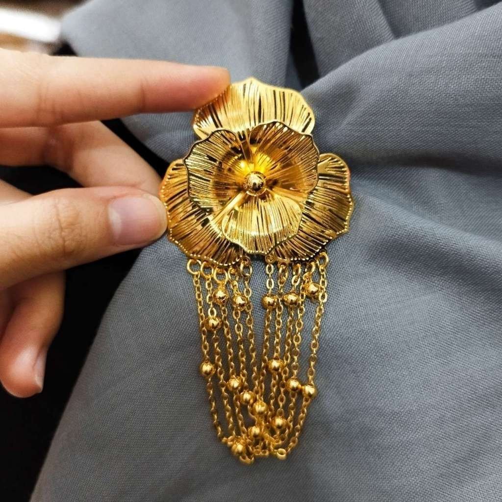 Grosir Bros Pin Bross Dubai Bunga Kendari Perhiasan Kekinian Model Yang Modis Dan Elegan Berlapis