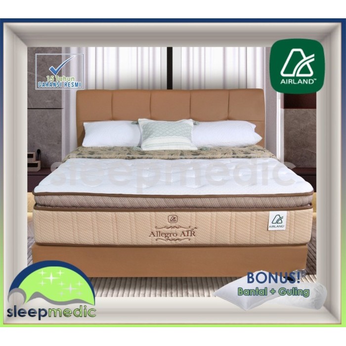 AIRLAND SpringBed ALLEGRO AIR KASUR / SET 160 180 200 90 100 120 140 - Full SET, 200x200