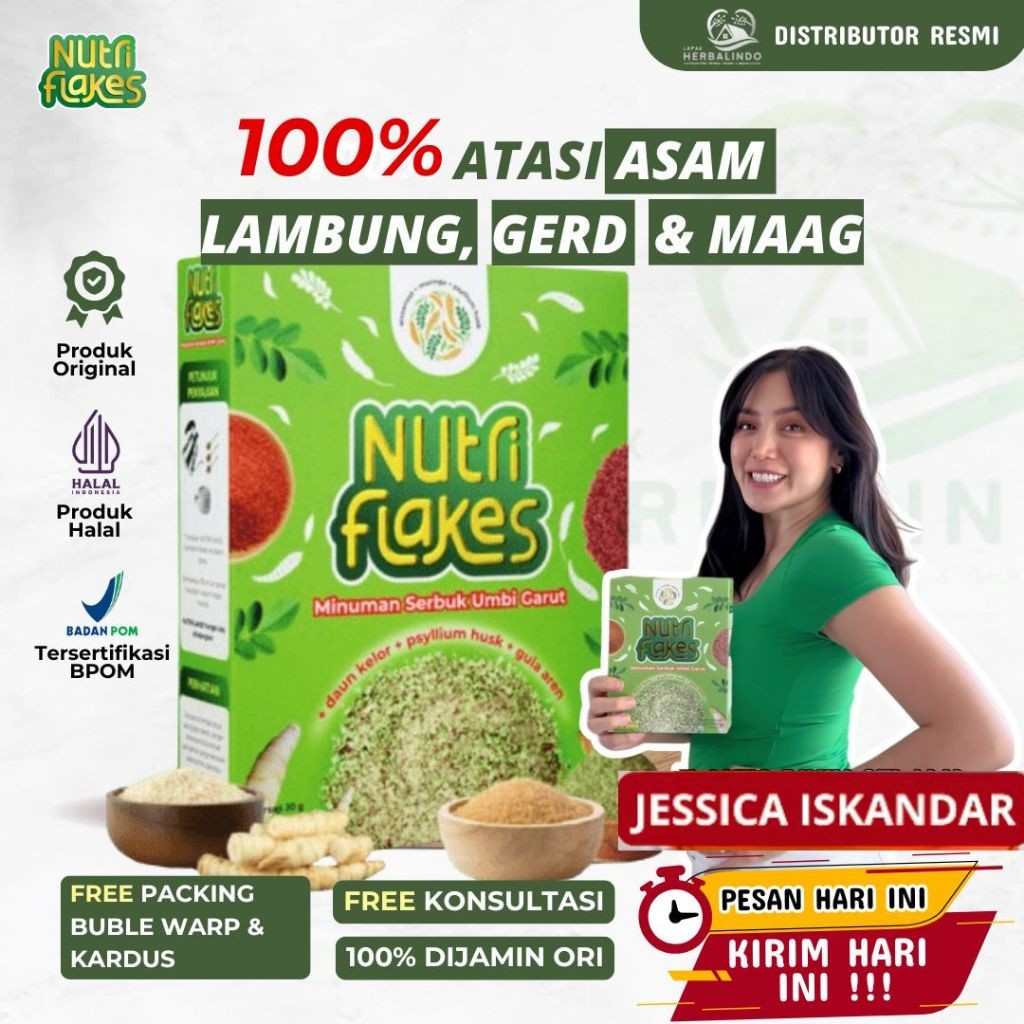 

Nutriflakes - 100% Atasi Asam Lambung, Gerd dan Maag Suplemen Makanan Diet Isi 280gr