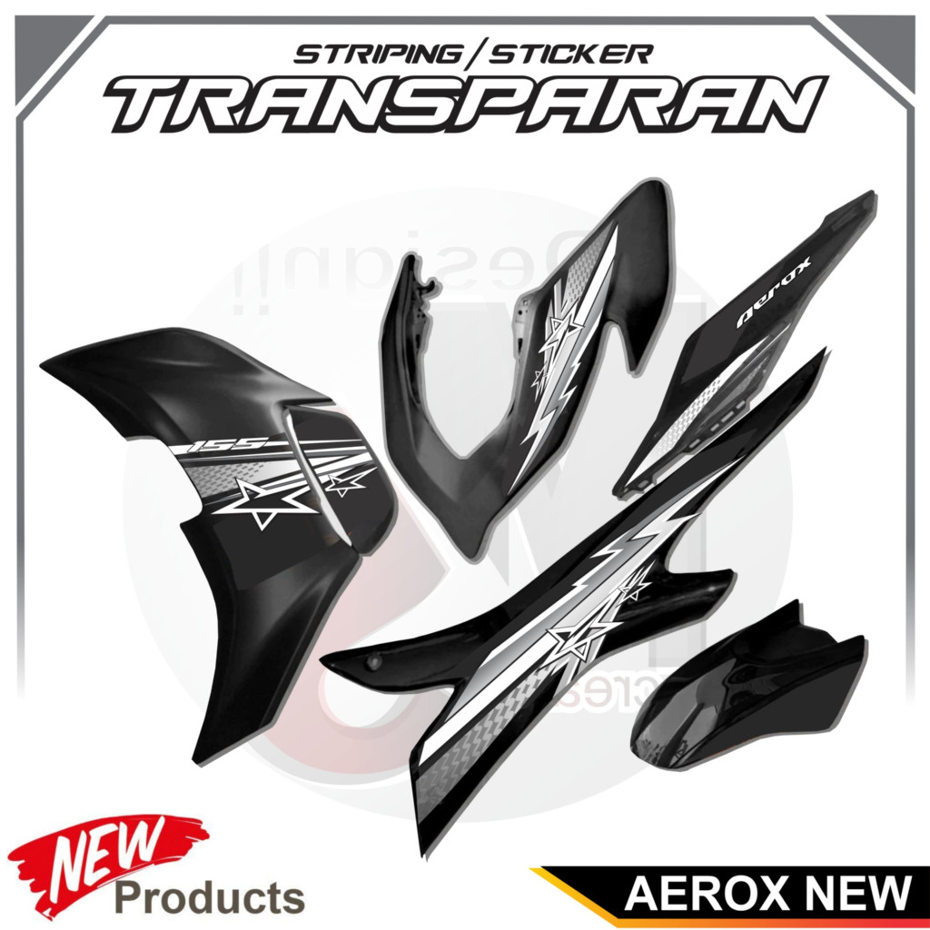 STIPING VARIASI TRANSPARAN BENING AEROX NEW DESIGN NEW STICKER Y3 STICKER LIST