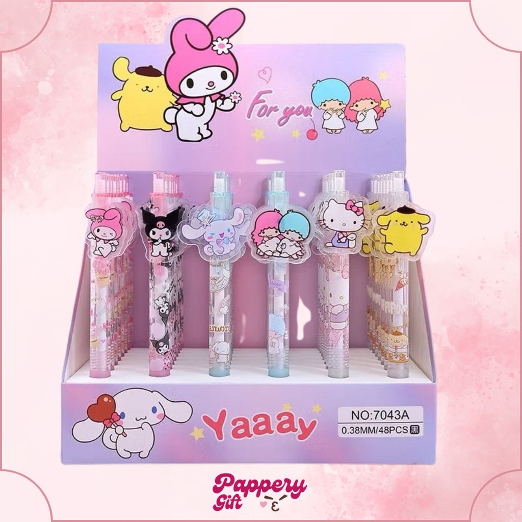 

1 Buah Pcs Pulpen Gel Cetek Fancy / Pulpen Cetek Karakter Sanrio Labubu Popmart - SE0282