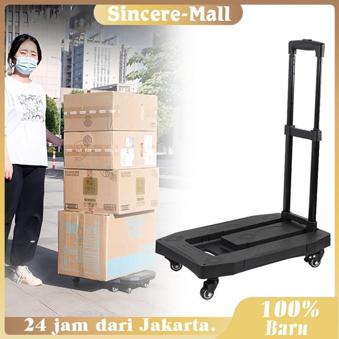 Troli Lipat Troli Barang 4 Roda Foldable Trolley Barang Lipat