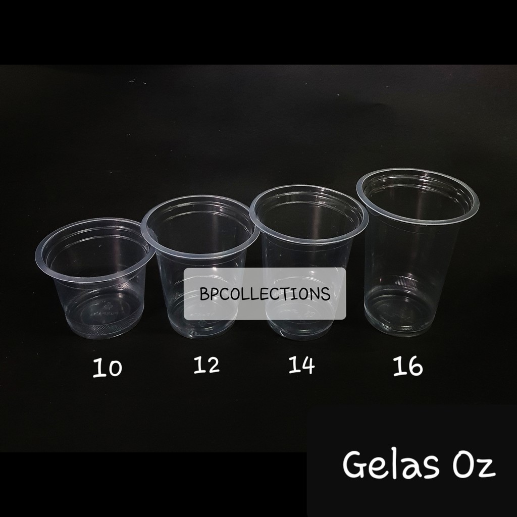 1 Dus GojeK 2000 Pcs Gelas Plastik Ukuran 10Oz 12Oz 14Oz 16Oz 22Oz Oz Bening  Warna Warni Gelas Data
