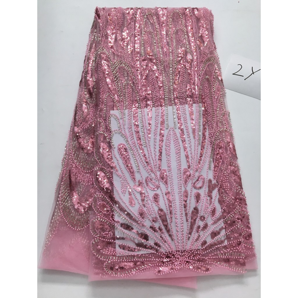 

SJD LACE African Mesh Lace Fabric 2Yards 2025 New Nigerian Cord French Tulle Beads Net Lace Fabric for Woman Wedding Party Dress