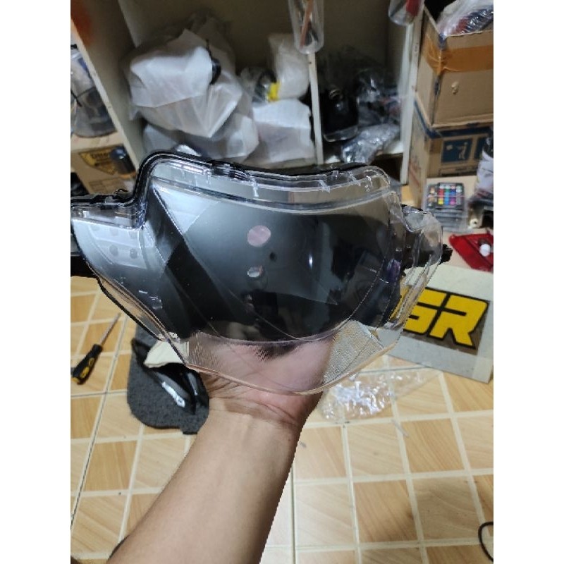 REFLEKTOR PLUS MIKA KACA LAMPU DEPAN SUPRA X 125 LAMA OLD HITAM SMOKE