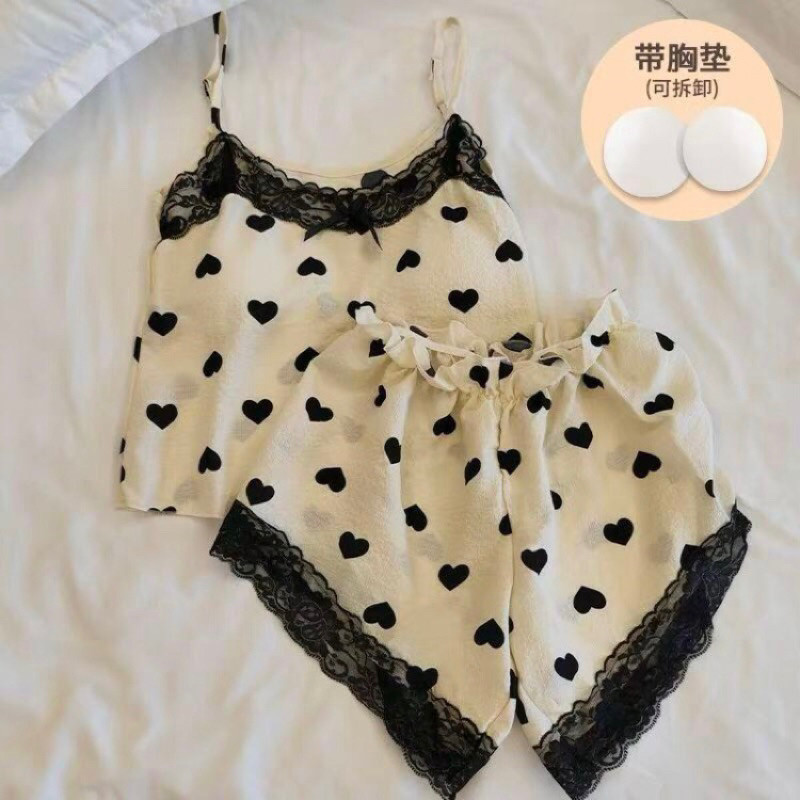(BEST SELLER) Larissa sleepwear,Baju Tidur Wanita Set Bra, Baju Tidur model Korea,Lingering,