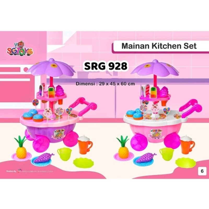 VEROSAE_SHOP Mainan gerobak es krim jumbo mainan trolley es krim jumbo mainan anak perempuan murah