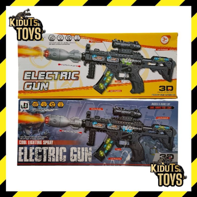 VEROSAE_SHOP Mainan Pistol Tembakan Elektrik Electric Gun Keluar Asap Getar Geter