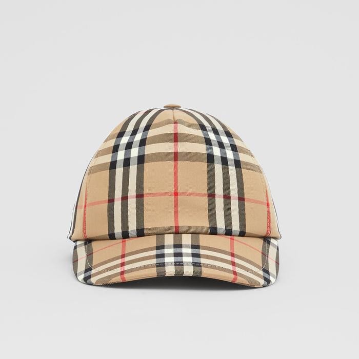 Burberry Logo Appliqué Vintage Check Baseball Cap/Topi Burberry ORI - XS
