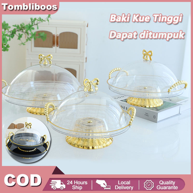 Tempat Kue Aesthetic Wadah Roti Mewah Tudung Saji Set Mewah Penutup Makanan Tempat Penyimpanan Cake