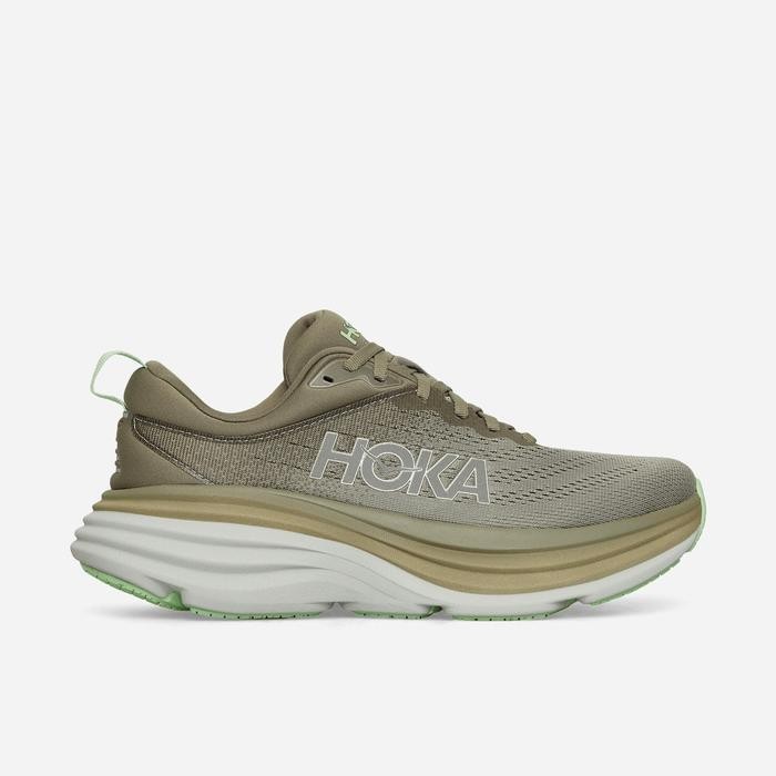Sepatu Hoka One One Bondi 8 / Olive Haze Mercury / Running Men's