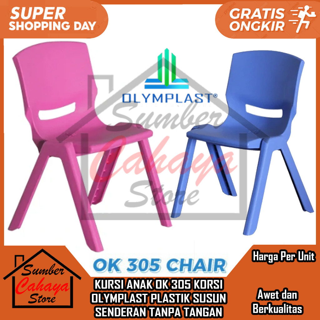 Olymplast Kursi Anak Ok 305 Korsi Plastik Susun Senderan Tanpa Tangan Tempat Duduk Tamu Sandar Sanda