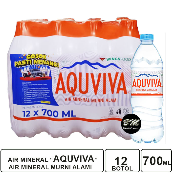 

1 PACK ISI 12 BOTOL AIR MINERAL AQUVIVA 700 ML