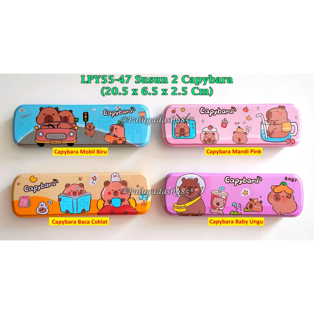 

(1 Biji) Kotak Pensil Kaleng Capybara 20.5 x 6.5 x 2.5 Cm / Kotak Pensil Kaleng GXIMP LPY55-47