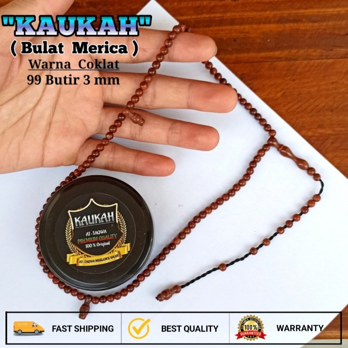 tasbih kayu kokka 99 butir size 3 mm kecil - 3 mm hitam