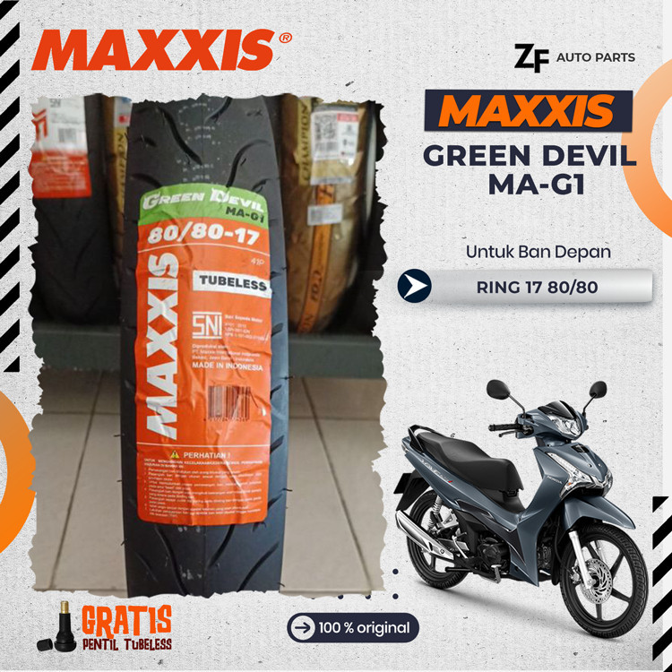 BAN MOTOR BEBEK MAXXIS GREEN DEVIL MA-G1 RING 17 TUBELESS MOPED SATRIA FU