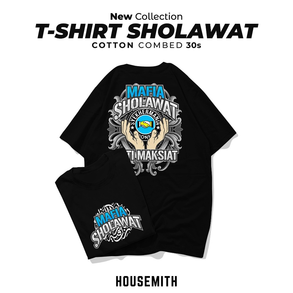 Kaos Mafia Sholawat V1 -  Mafia Sholawat NU - Kaos Pendek Sholawat - Kaos Santri - Kaos Mafis Jawa -