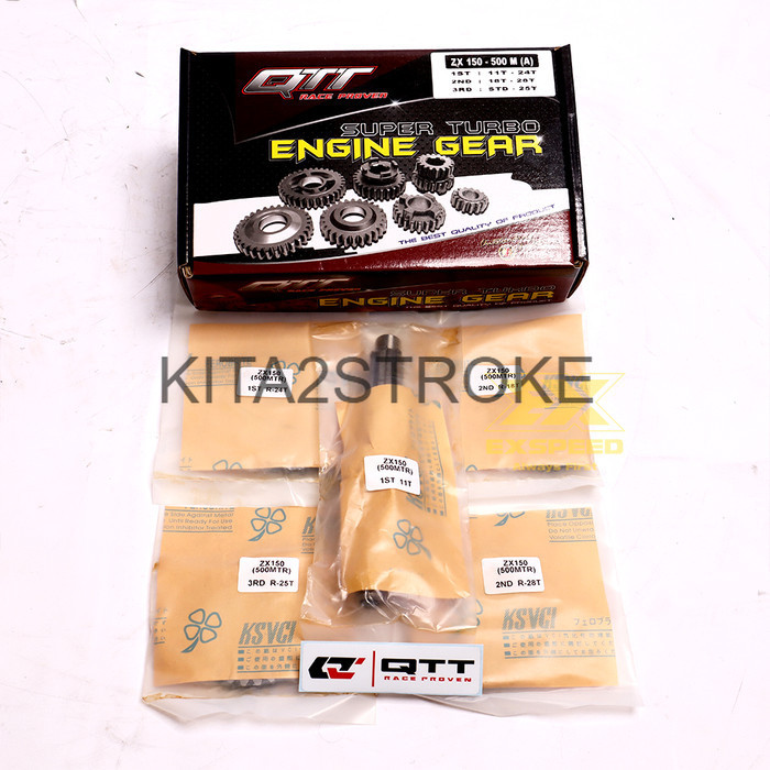 READY QTT GEAR RATIO RASIO QTT KAWASAKI NINJA KR 500 M 500M TIPE A TYPE A 1124, 1828, X25 ORIGINAL
