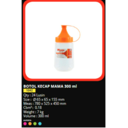 MAMA BOTOL KECAP 300/BOTOL KECAP 400/BOTOL KECAP 500/BOTOL KECAP 600/BOTOL KECAP 1000/BOTOL SAUS SER