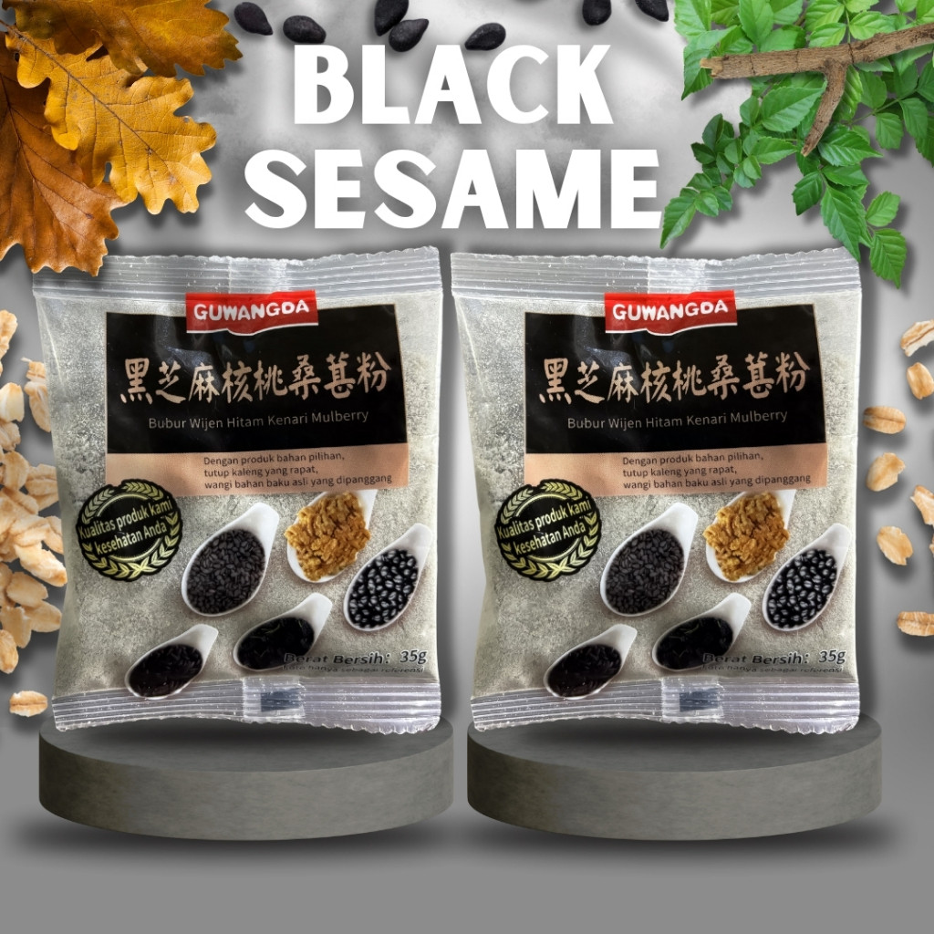 

BUBUK AKAR TERATAI - Sachet Kemasan Black Sesame Bubur Wijen Hitam (35g) & Praktis